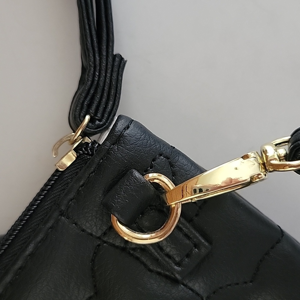 BETSEY JOHNSON LUV Black Cat-Embossed Crossbody Bag purse Wristlet - Picture 4 of 5